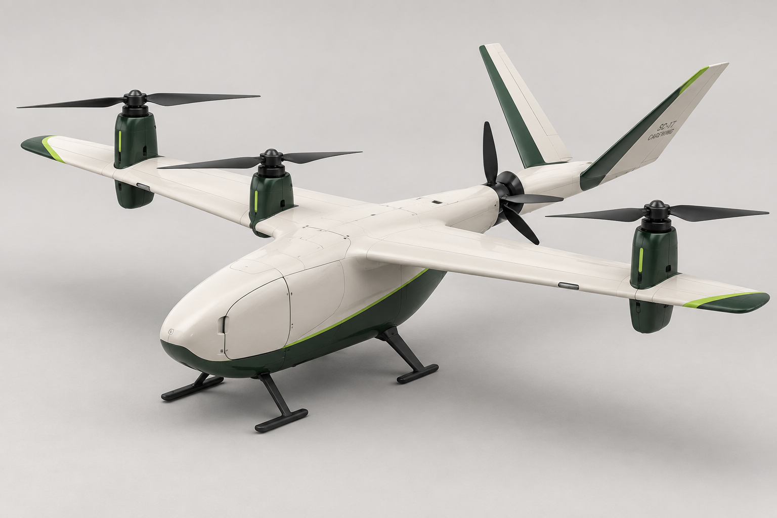 SC-17 Carewing electric quadplane reference aircraft studio render